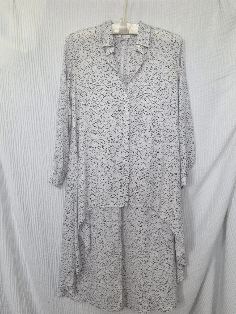 Women's Lightweight White & Black Dotted Tunic